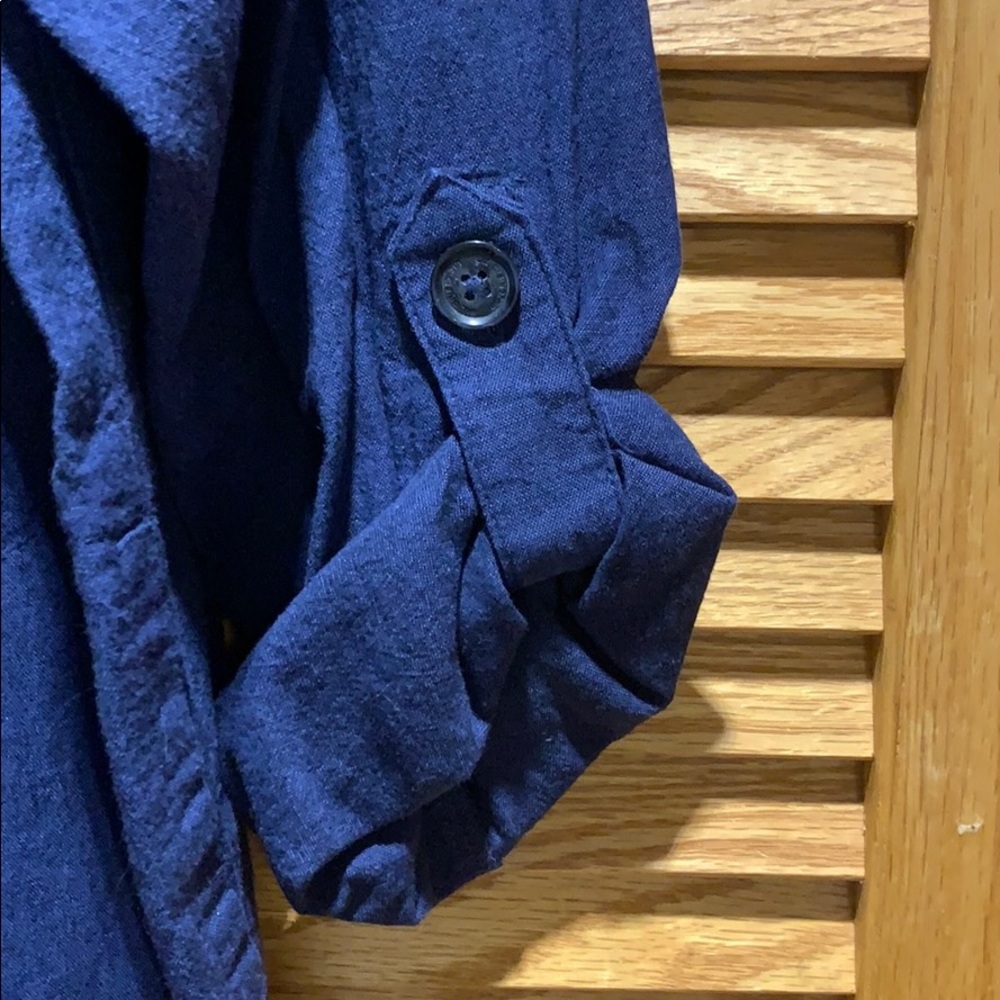 Classic Blue, Button Down Top With Four Pockets - image 3